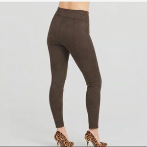 Spanx Faux Suede Pull On Leggings Chocolate Brown XL Petite